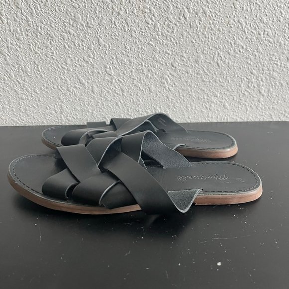 Madewell The Boardwalk Woven Slide Black Sandals Size 7.5 Style L1165 - Picture 6 of 11